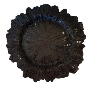 Bajo Plato Flor de Loto Negra