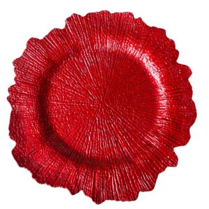 Bajo Plato Flore de Loto Rojo