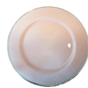 Bajo Plato Rosa Filo Oro con Rayas