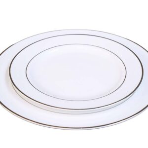 Vajilla Blanca Filo Oro