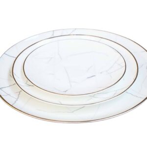 Vajilla Mármol Filo Oro